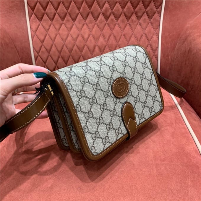 TÚI Gucci mini shoulder bag with interlocking brown Top Quality
