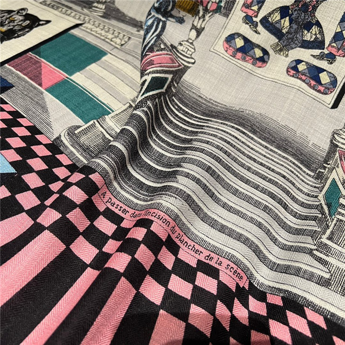 KHĂN Hermes Grand Theatre Nouveau Wool Blend scarf