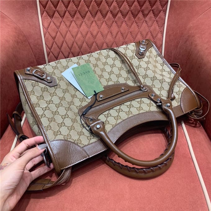 TÚI Gucci x Balenciaga the hacker project medium neo classic bag brown Top Quality
