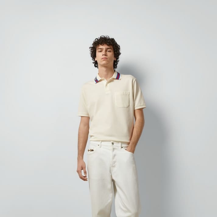 ÁO GUCCI GG POLO SHIRT WHITE