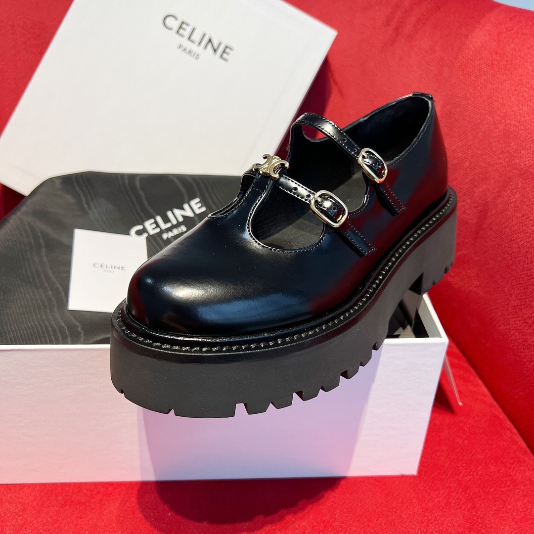 GIÀY CELINE Black Leather loafer