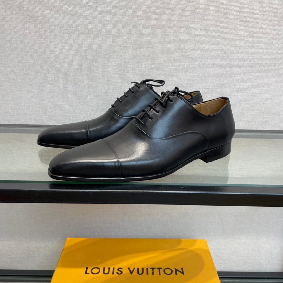 GIÀY LOUIS VUITTON BLACK LEATHER BROGUES SHOES