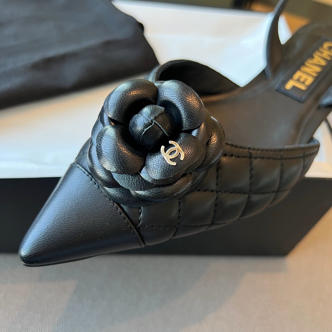 GIÀY CHANEL Camellia Flower Leather Sling Back