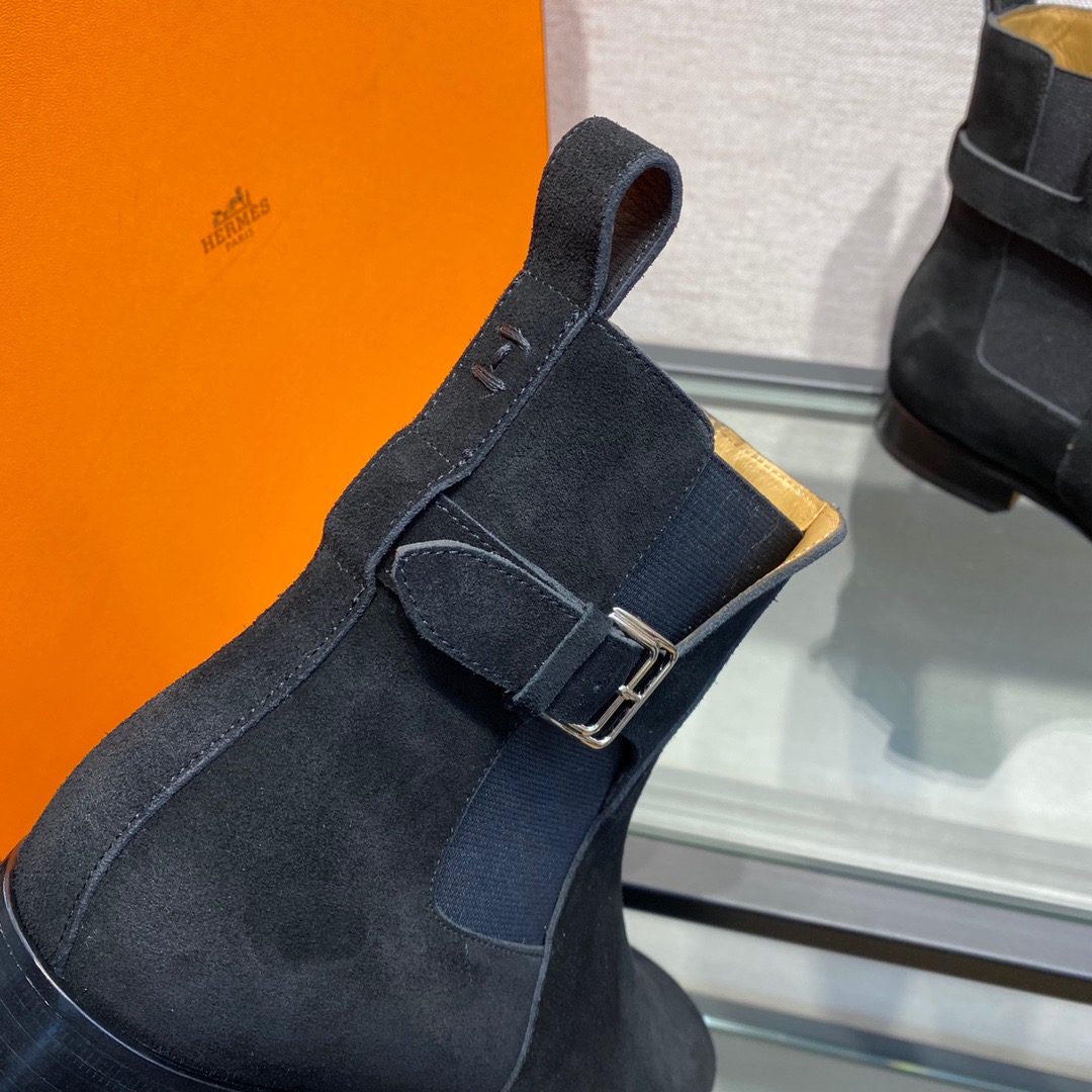 GIÀY HERMES SUEDE LEATHER BOOTS SHOES