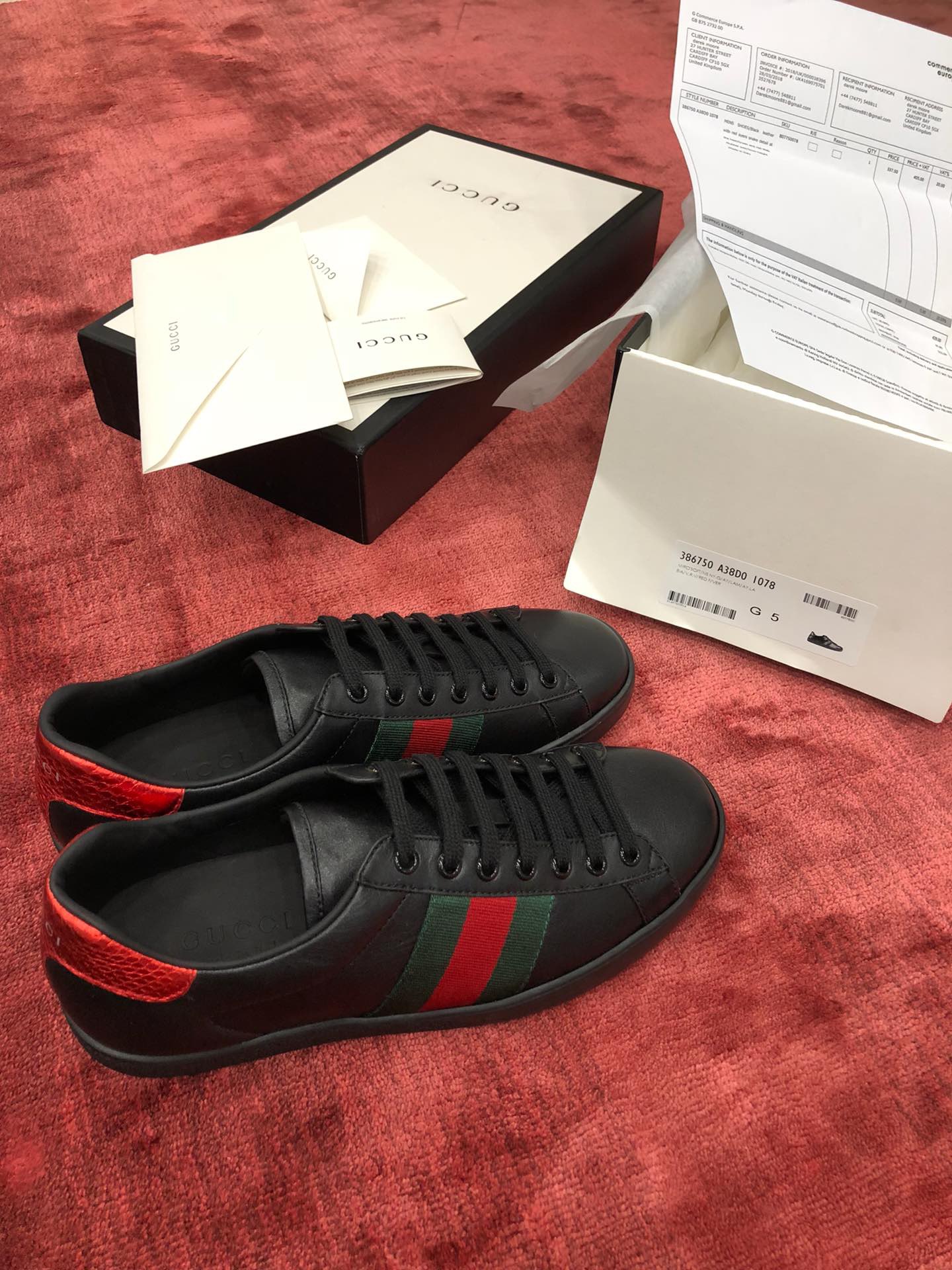 GIÀY GUCCI Leather Ace Sneakers Black