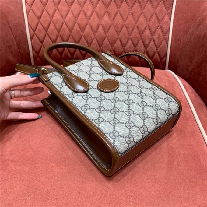 TÚI Gucci mini tote bag with interlocking brown Top Quality
