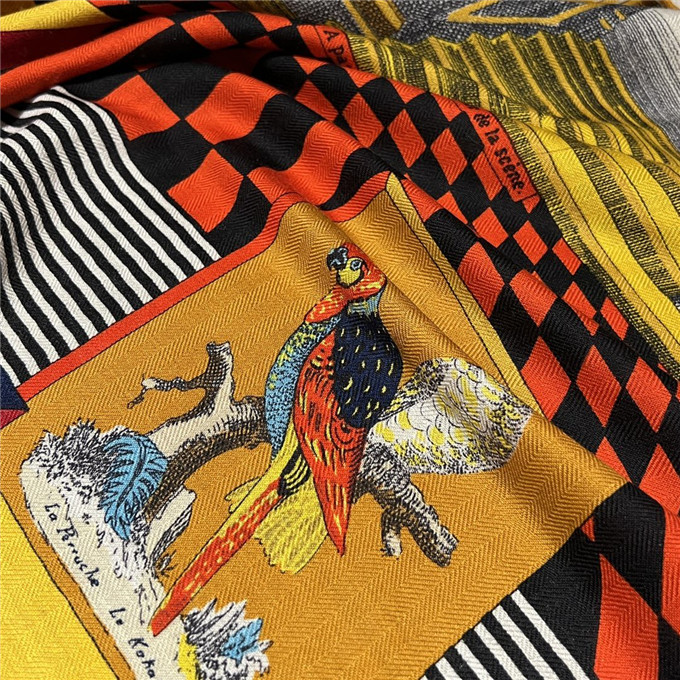 KHĂN Hermes Grand Theatre Nouveau Wool Blend scarf