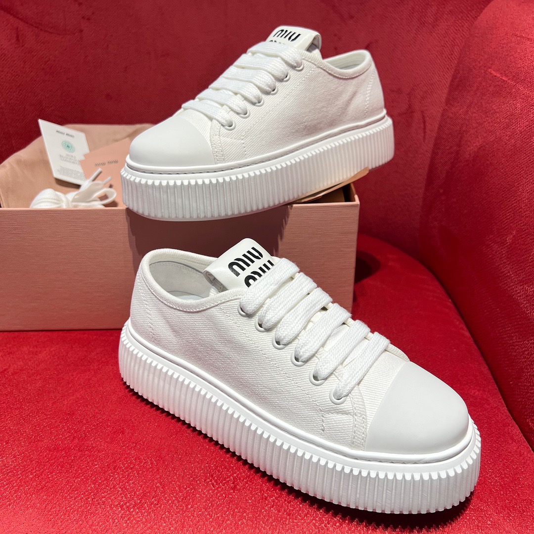 GIÀY MIU MIU CANVAS SNEAKERS HIGH SOLE