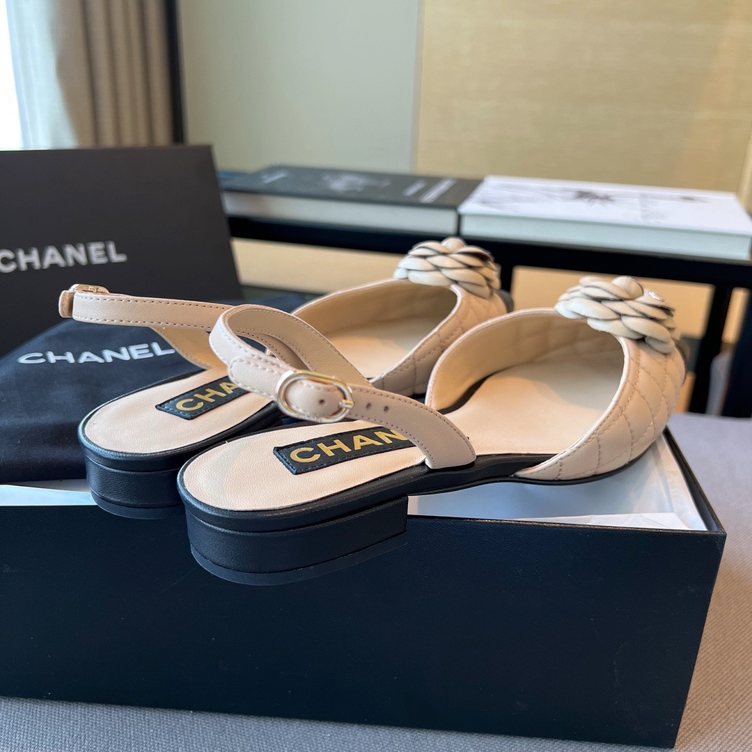 GIÀY CHANEL Camellia Flower Leather Sling Back
