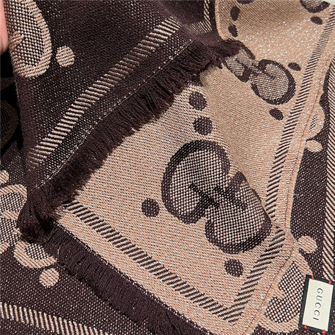 KHĂN Gucci GG Brown scarf