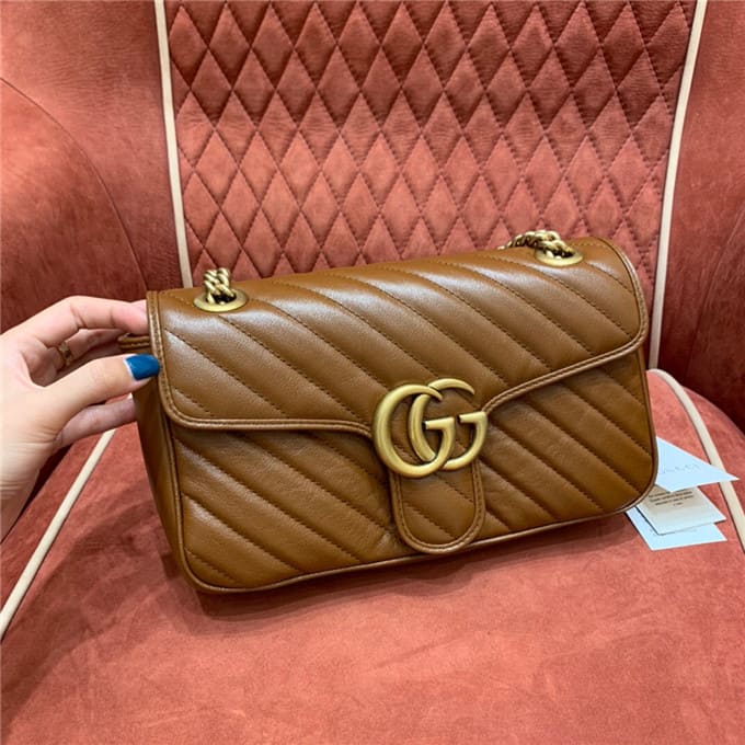 TÚI Gucci Marmont small matelasse shoulder bag brown Top Quality