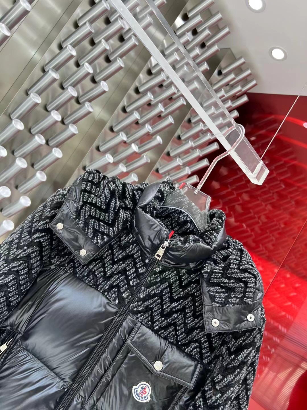 ÁO MONCLER FEATHER  TWEED DOWN JACKET
