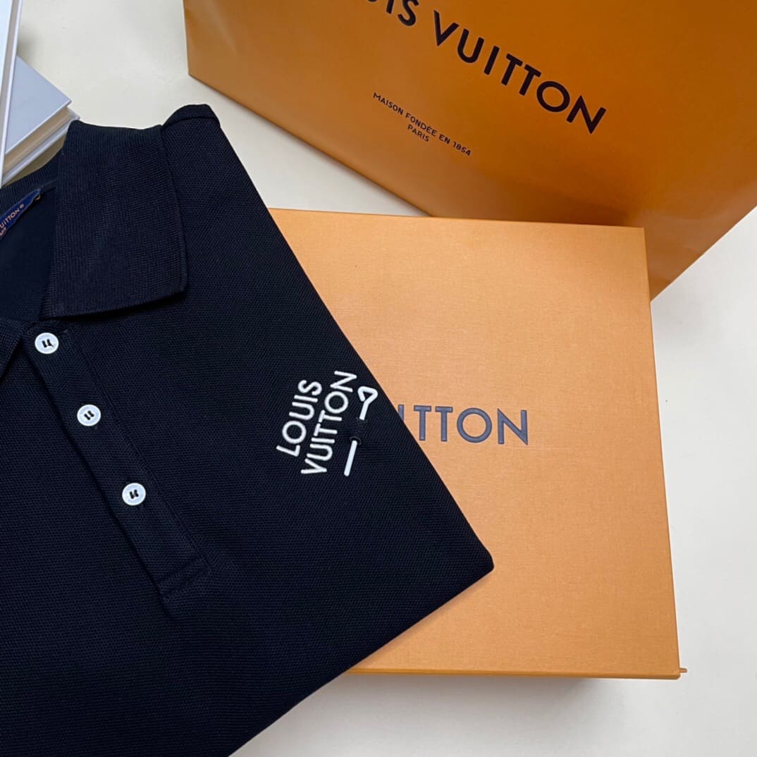 ÁO LOUIS VUITTON POLO SHIRT MÀU ĐEN UNISEX