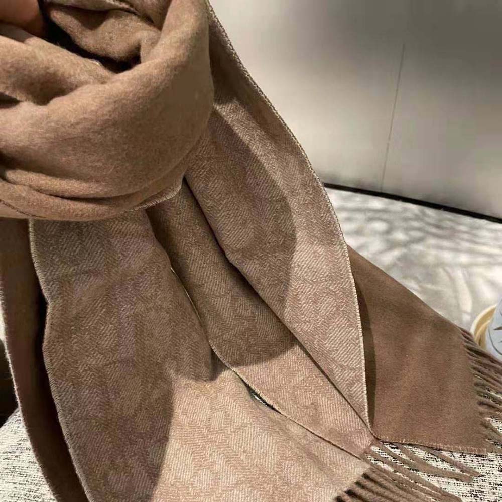 KHĂN Dior Oblique Double-Sided Blanket Beige Cashmere and Wool hai mặt