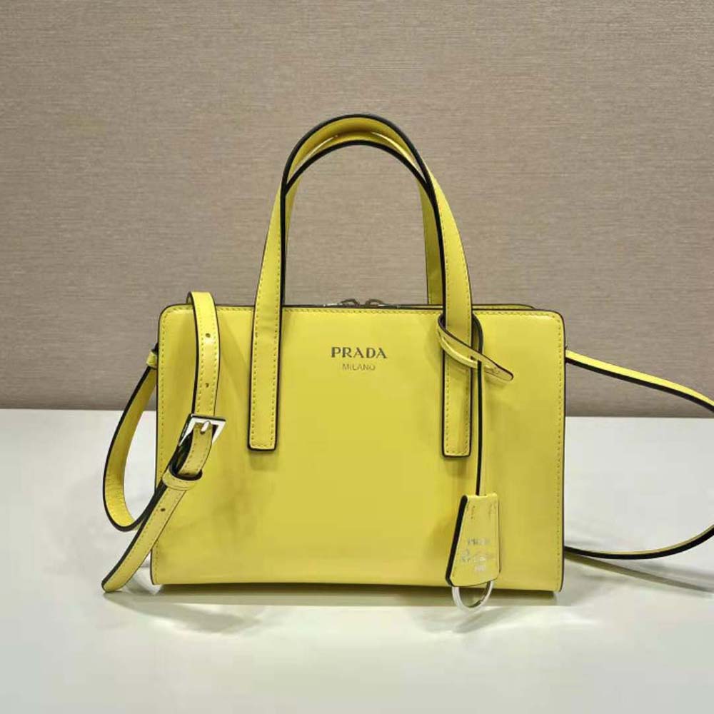 TÚI Prada Women Re-Edition 1995 Brushed-Leather Mini Handbag-Yellow