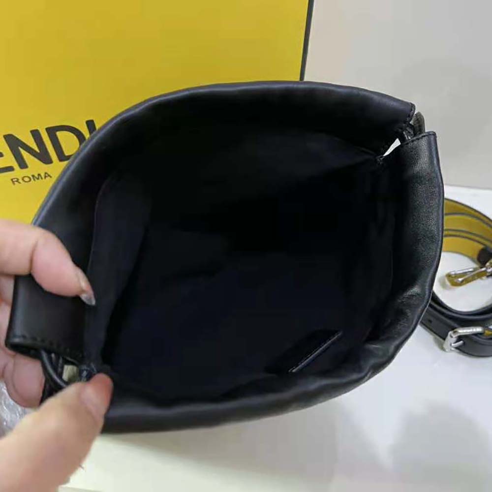 TÚI Fendi Men Pack Small Pouch Black Nappa Leather Bag