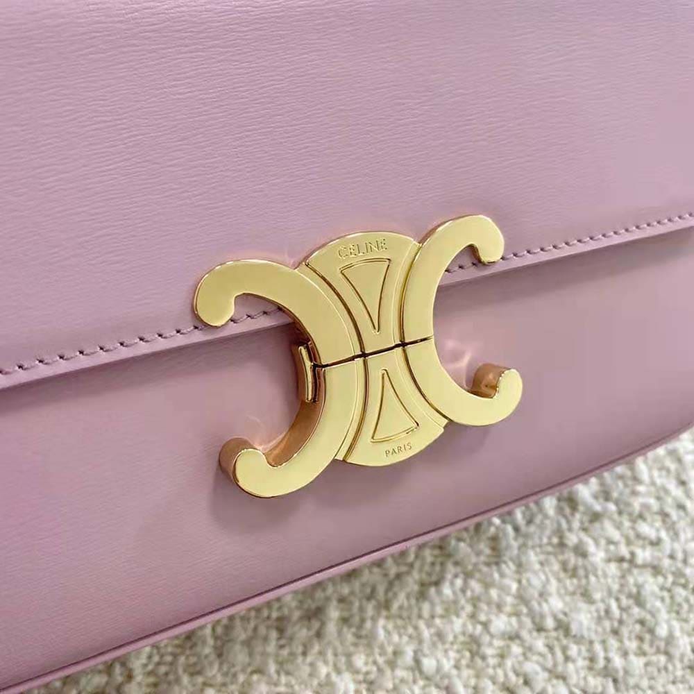 TÚI Celine Women Triomphe Shoulder Bag in Natural Calfskin-Purple