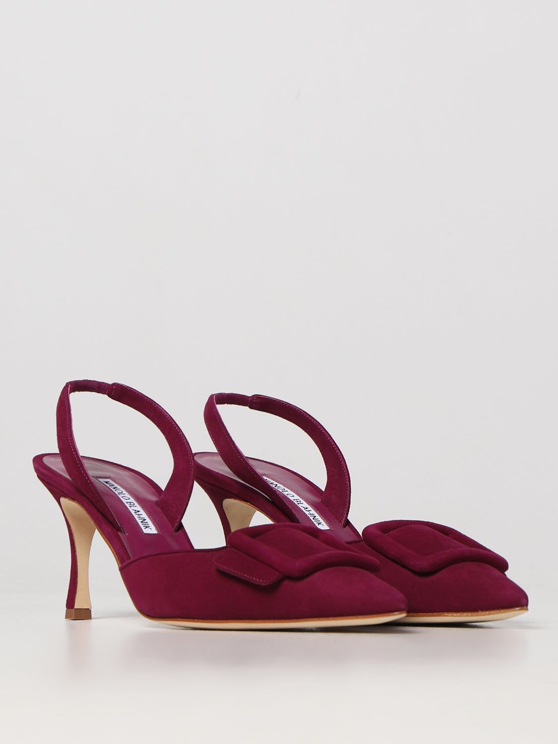 GIÀY MANOLO BLAHNIK Burgundy suede high heel shoes