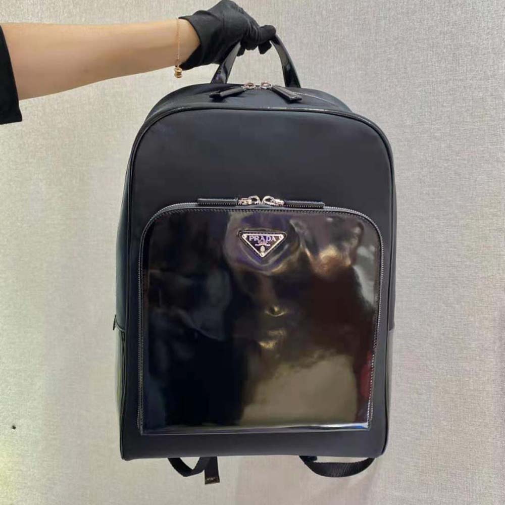 BALO Prada Re-Nylon and Leather Backpack-Black