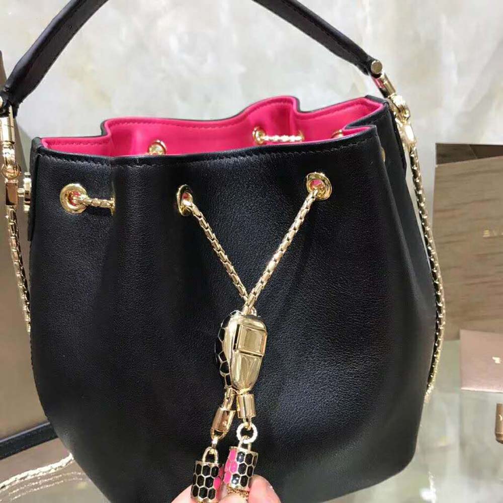 TÚI Bvlgari Women Bucket Serpenti Forever in Black Smooth Calf Leather