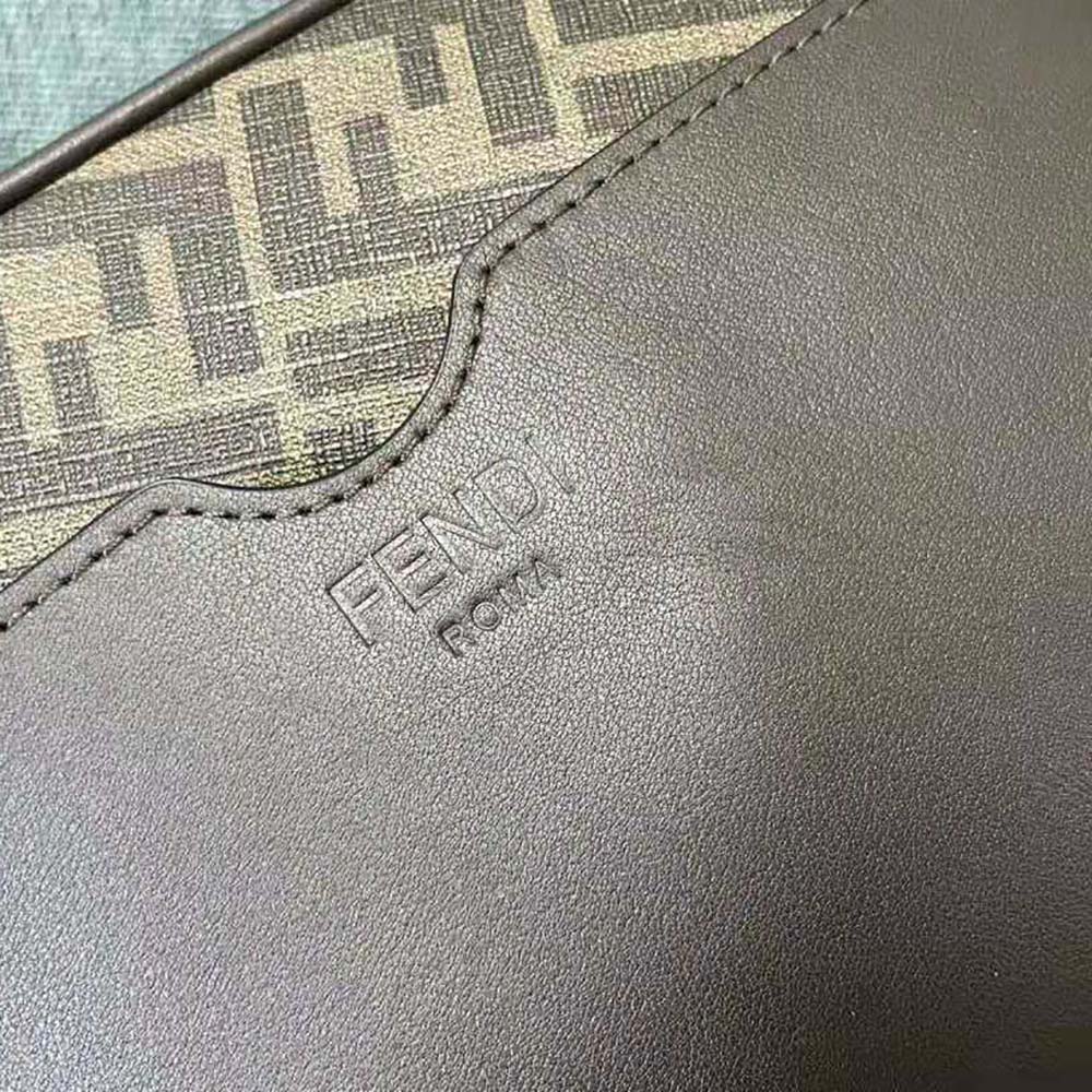 TÚI FENDI Men Camera Case Brown FF Fabric Bag
