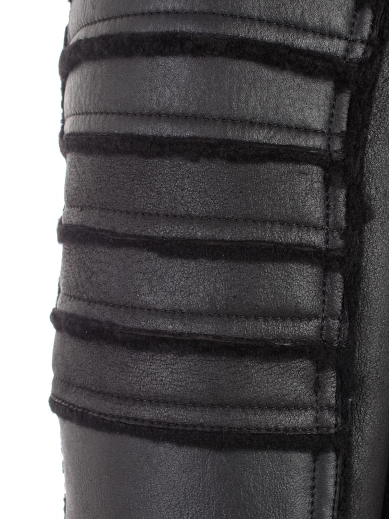 ÁO BALMAIN JACKET LEATHER AND SHEARLING