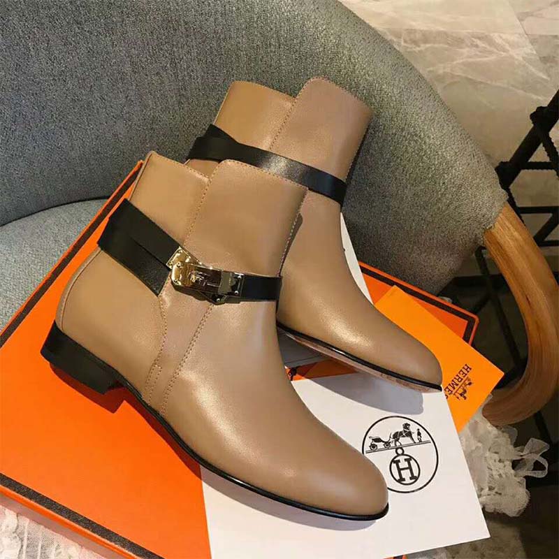 GIÀY Hermes Women Shoes Neo Ankle Boot-Brown SS2022