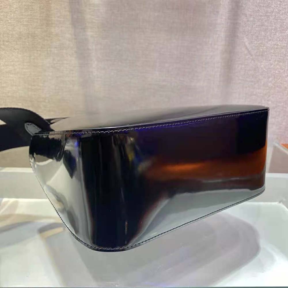 TÚI Prada Women Brushed Leather Handbag Nylon Lining-Black