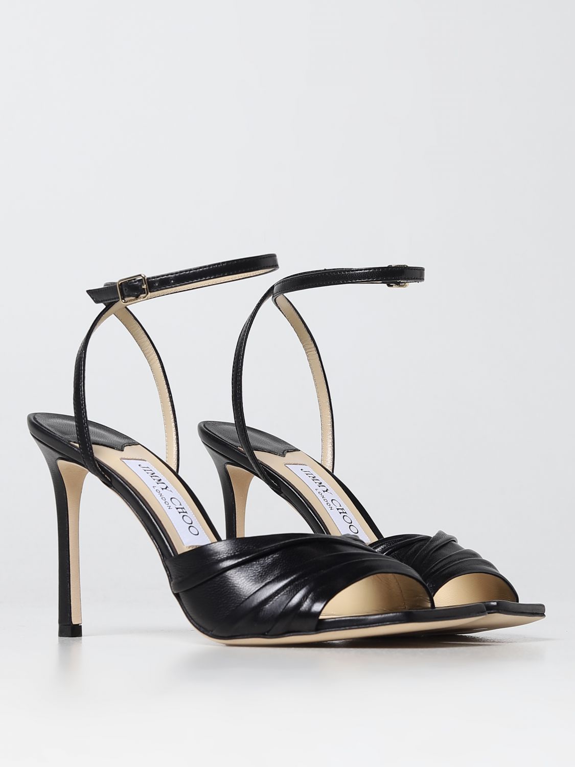 GIÀY JIMMY CHOO Black heeled sandals shoes