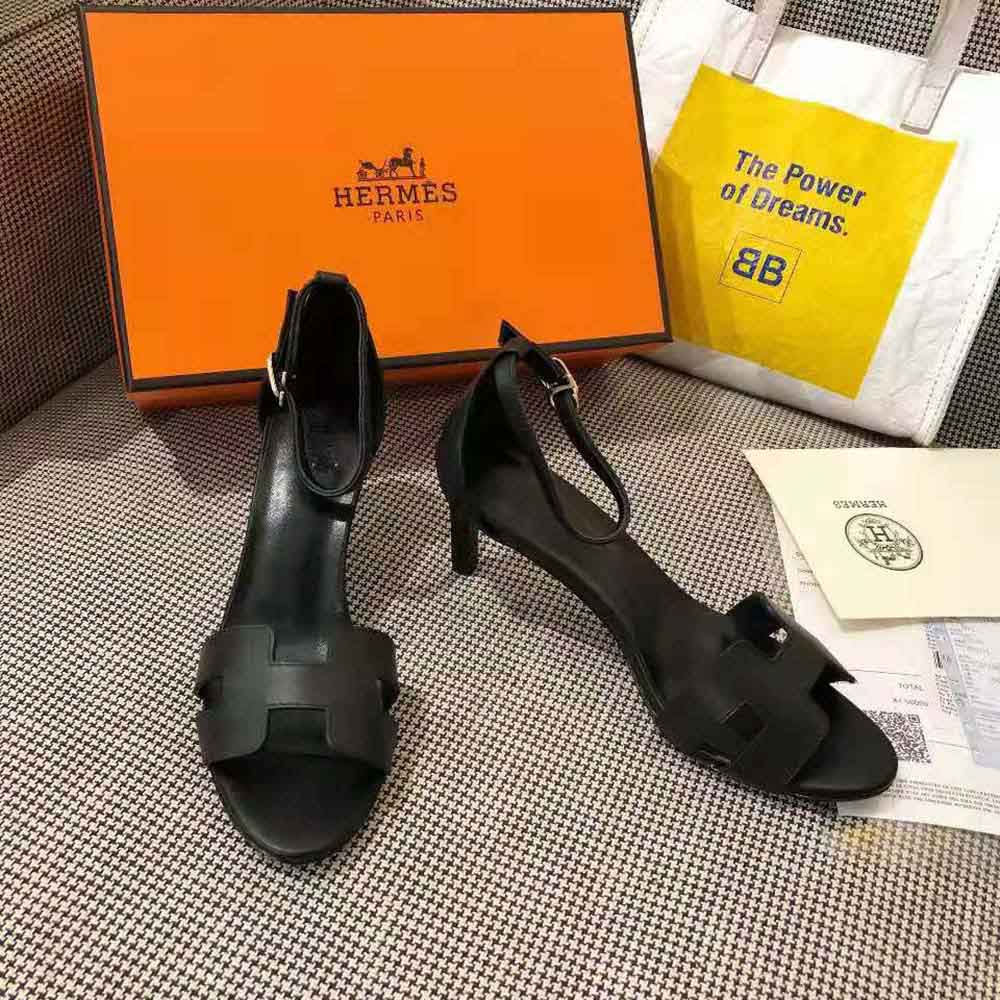 GIÀY Hermes Women Premiere 70 High Heel Sandal in Calfskin with Thin Ankle Strap SS2022