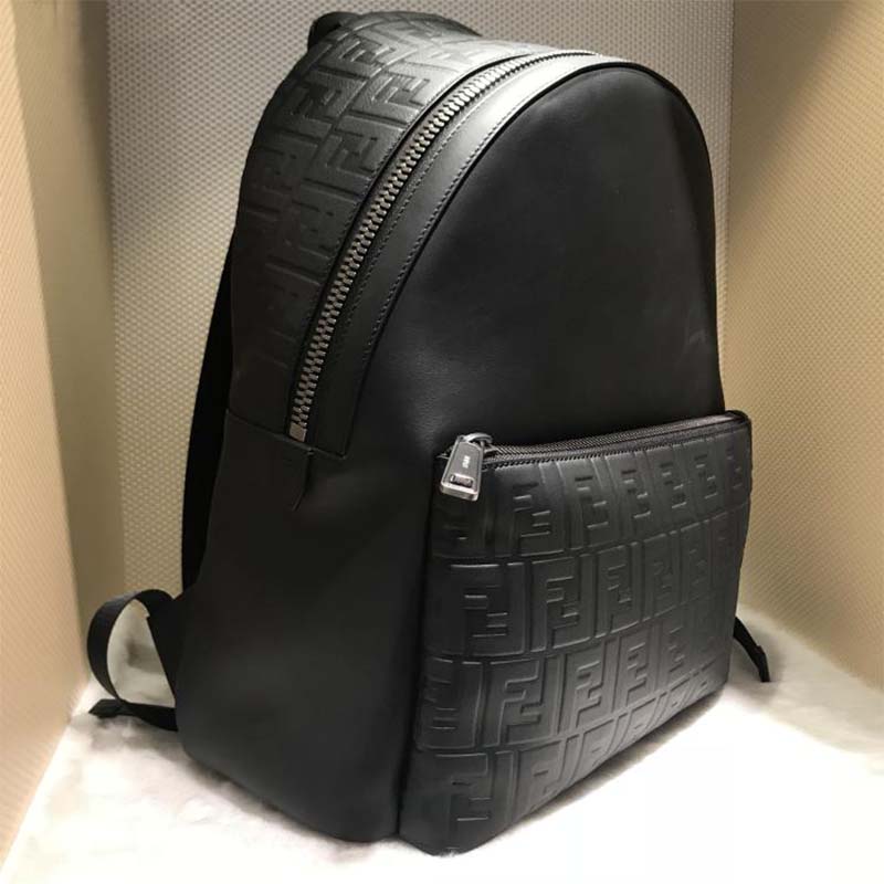 BALO FENDI Black Leather Backpack