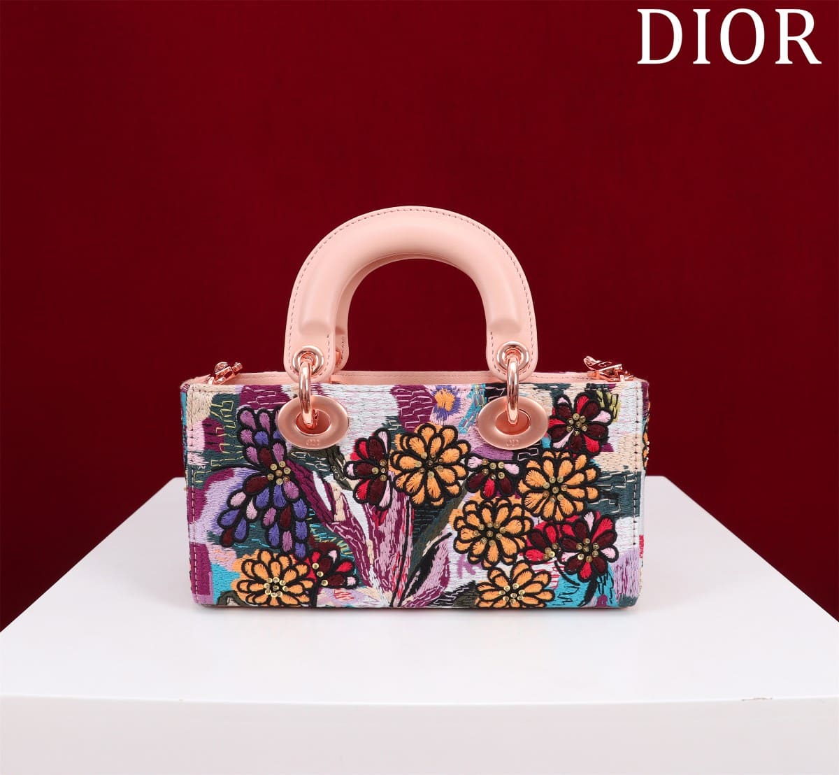 TÚI CHRISTIAN DIOR Lady-Joy embroidery flower colorful