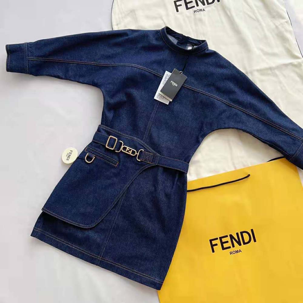 Váy Fendi Blue Denim Dress