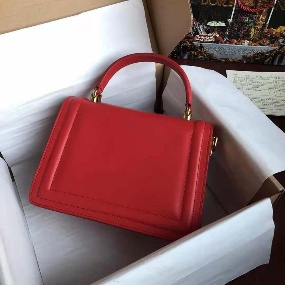 TÚI Dolce Gabbana D&G Women Small Smooth Calfskin Devotion Bag-Red