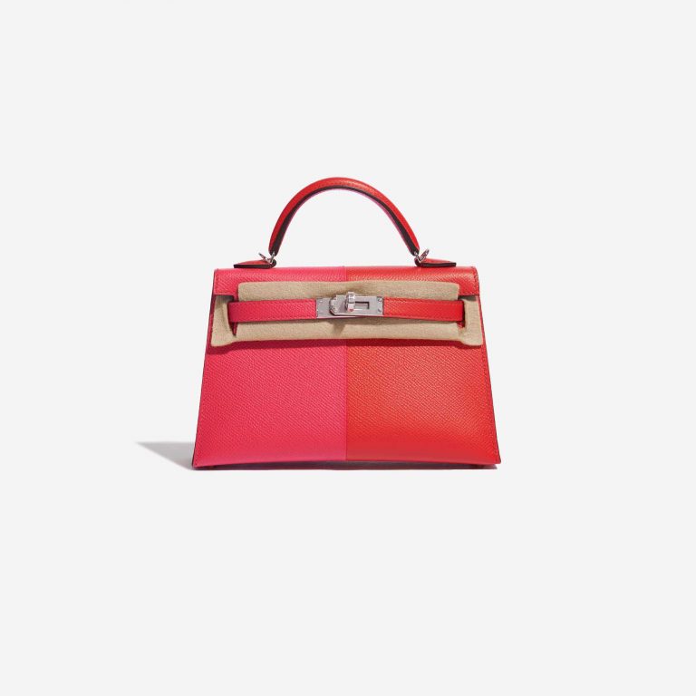 TÚI Hermès Kelly Mini Epsom Rose Extreme Rouge de Coeur Blue Zanzibar