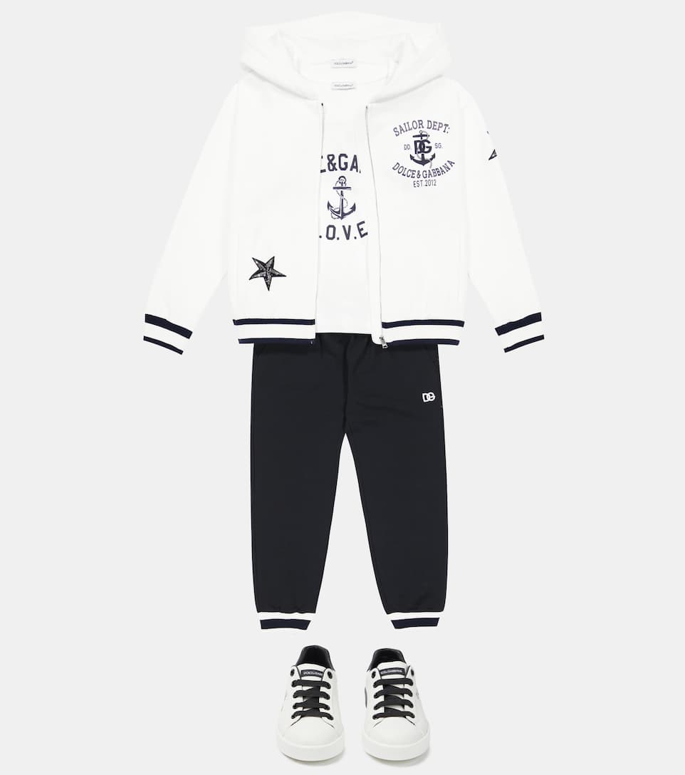 GIÀY MOSCHINO KIDS Logo leather sneakers