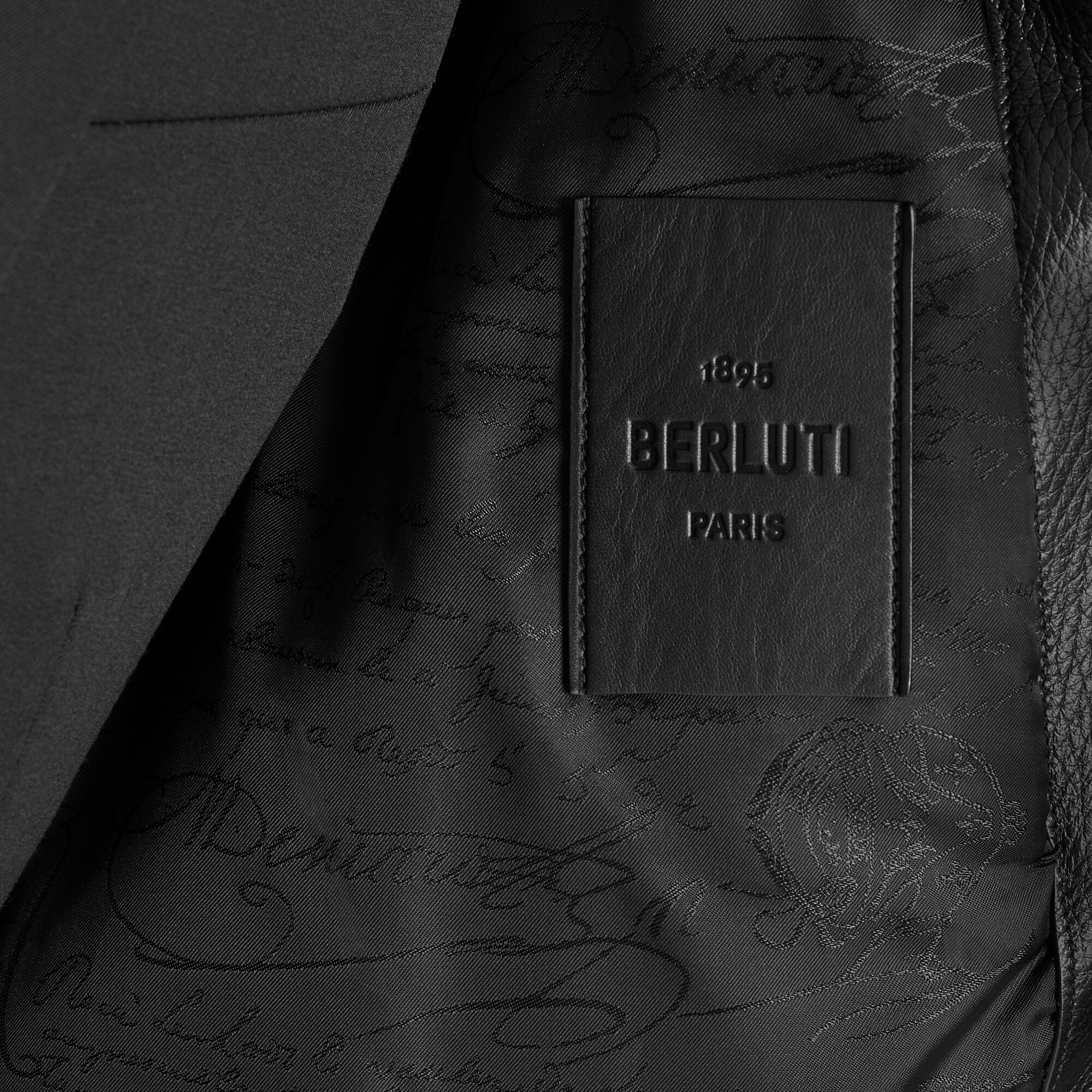 ÁO BERLUTI FUR COLLAR NOIR leather jacket SS2021