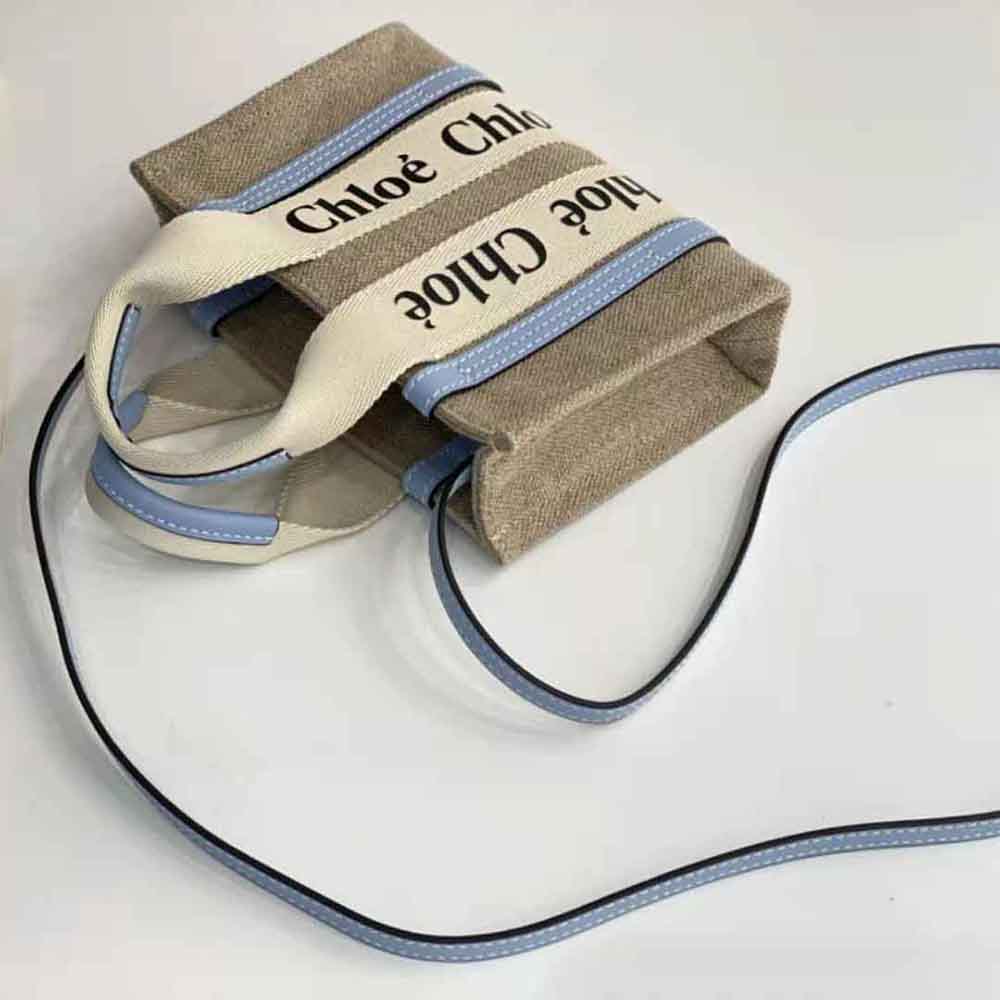 TÚI Chloe Women Mini Woody Tote Bag-Blue