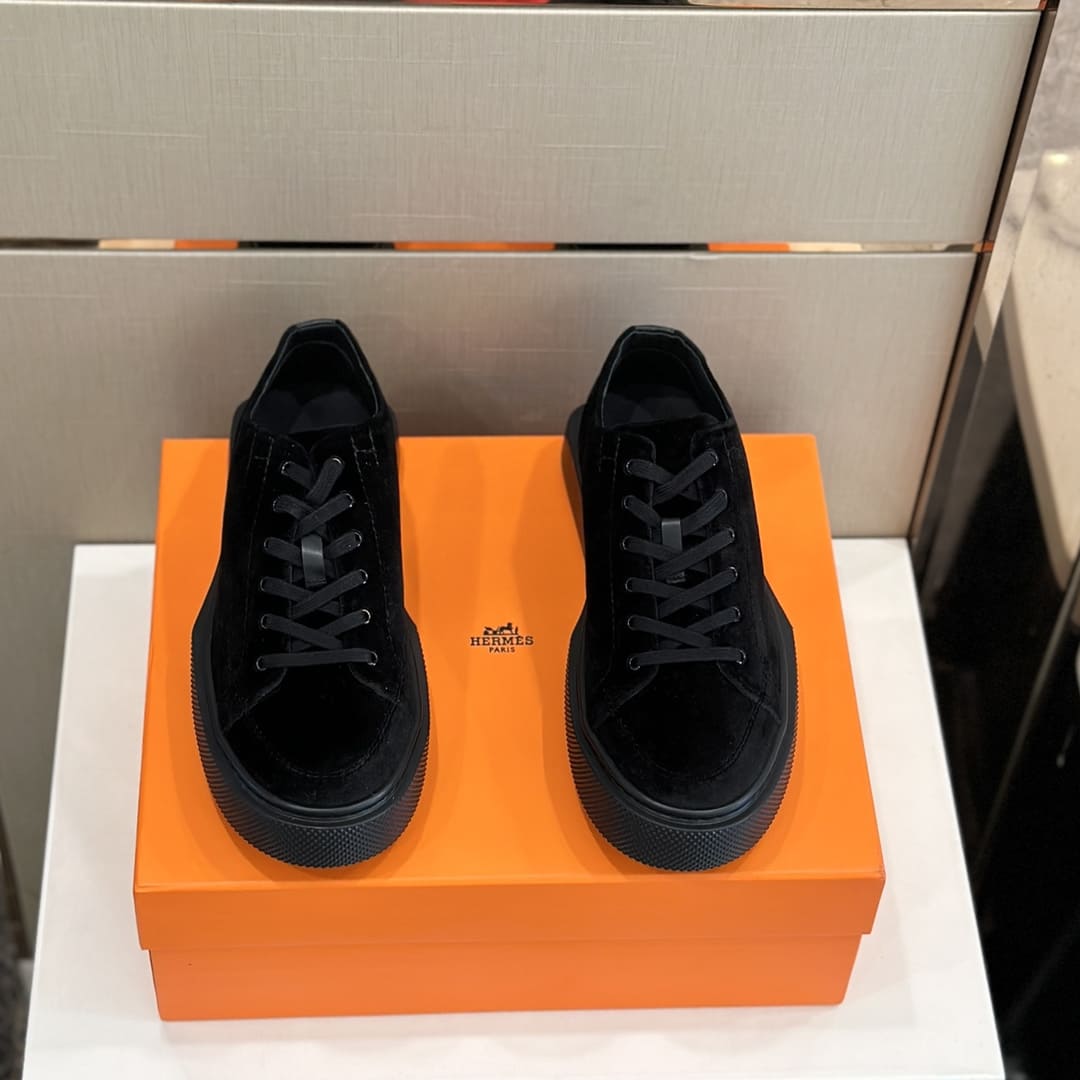 GIÀY HERMES SNEAKER LOW SPORTS SUEDE BLACK