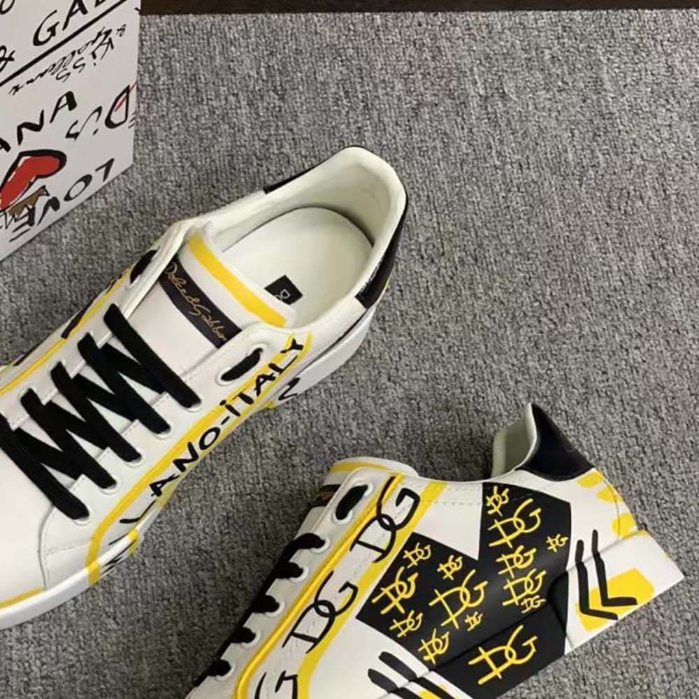 GIÀY DOLCE & GABBANA Unisex Limited Edition Portofino Sneakers-Yellow TOP QUALITY SHOES AAA