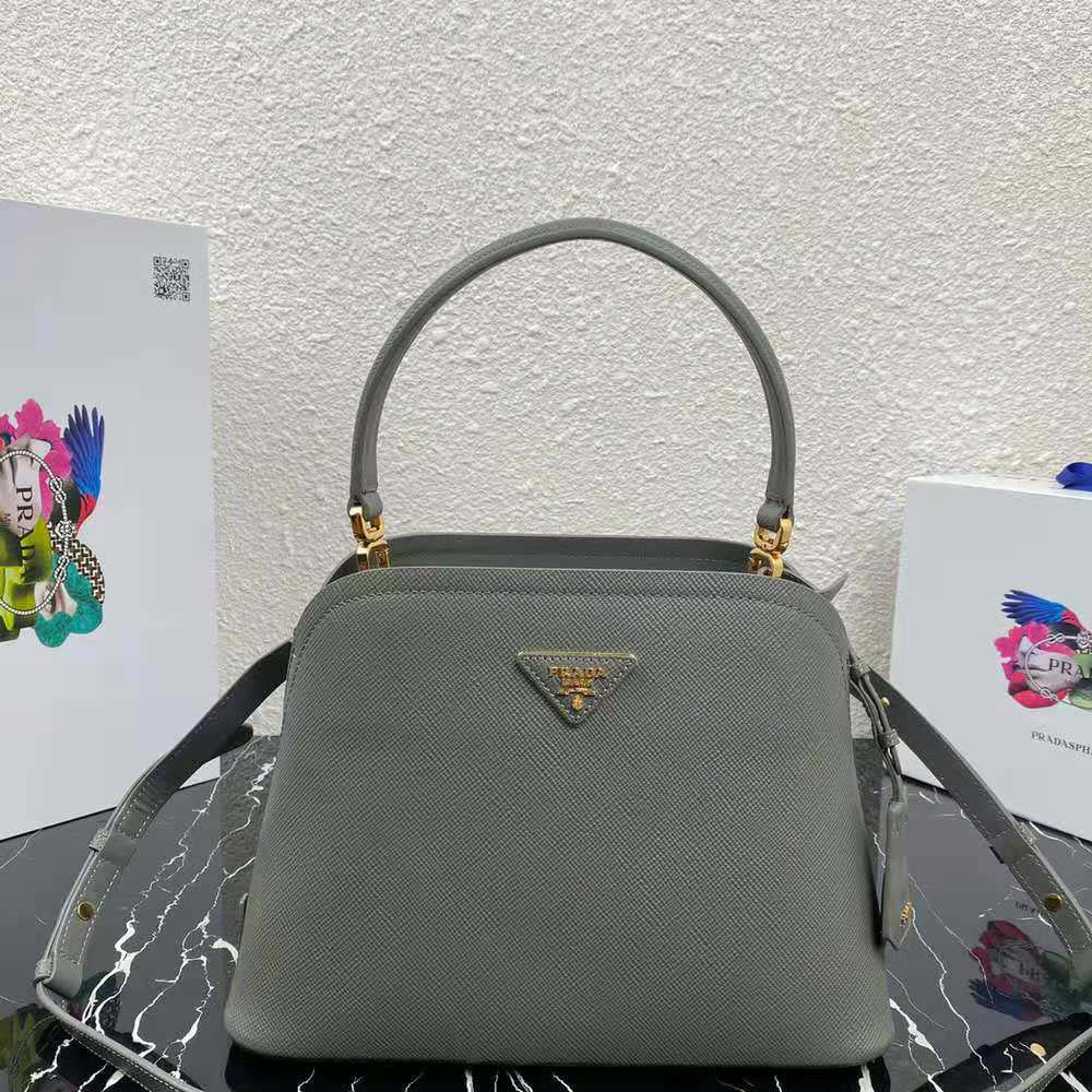TÚI Prada Saffiano Leather Prada Matinee Bag-Grey