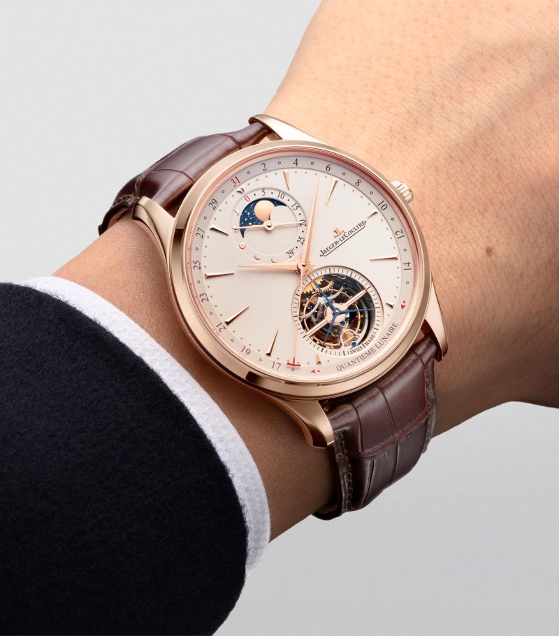 Đồng hồ Jaeger-LeCoultre Pink Gold Master Ultra Thin Tourbillon Moon Watch 41.5mm mặt số màu trắng