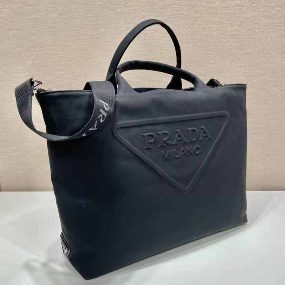 TÚI Prada Women Canvas Tote Bag with Contemporary Take on Classic Beach Designs-Black