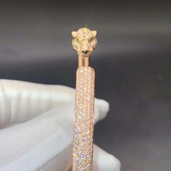 Vòng tay Cartier Panthère de Cartier Kim cương  Ngọc lục bảo vàng hồng 18K