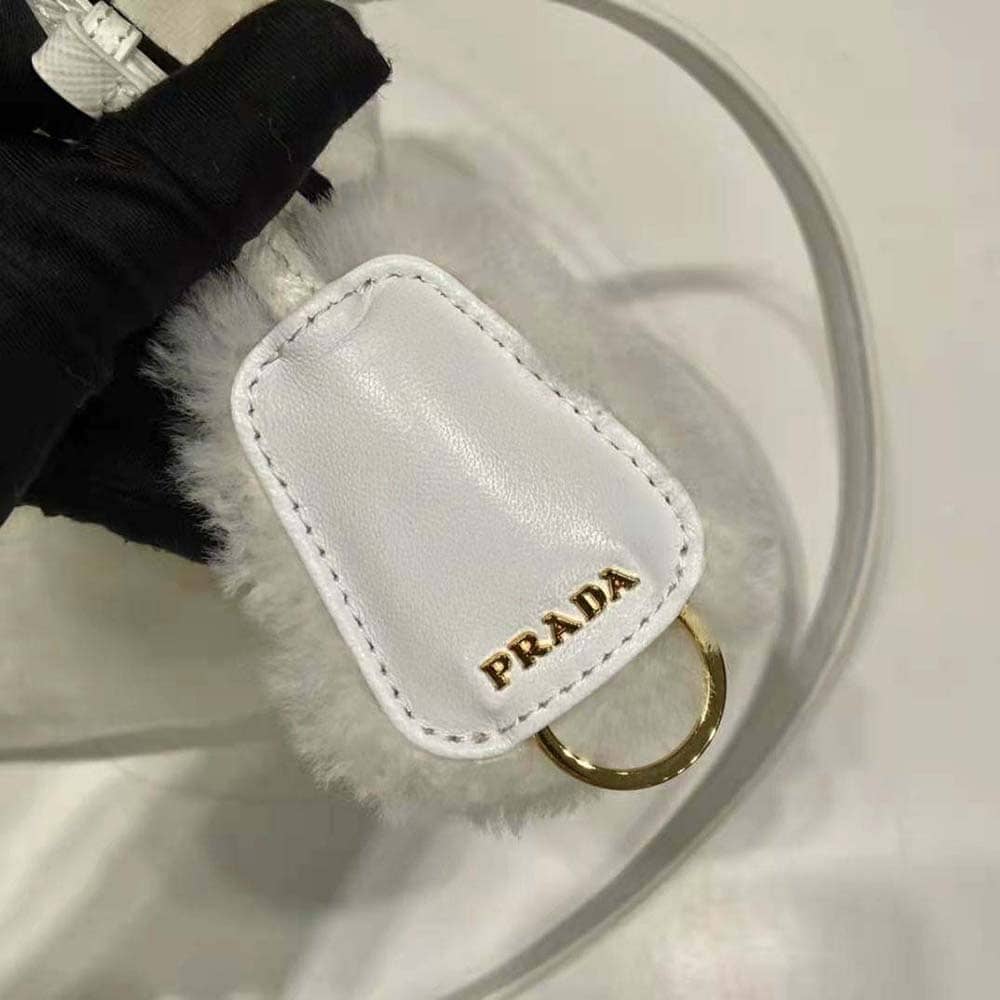 TÚI Prada Women Prada Galleria Shearling Mini-Bag-White