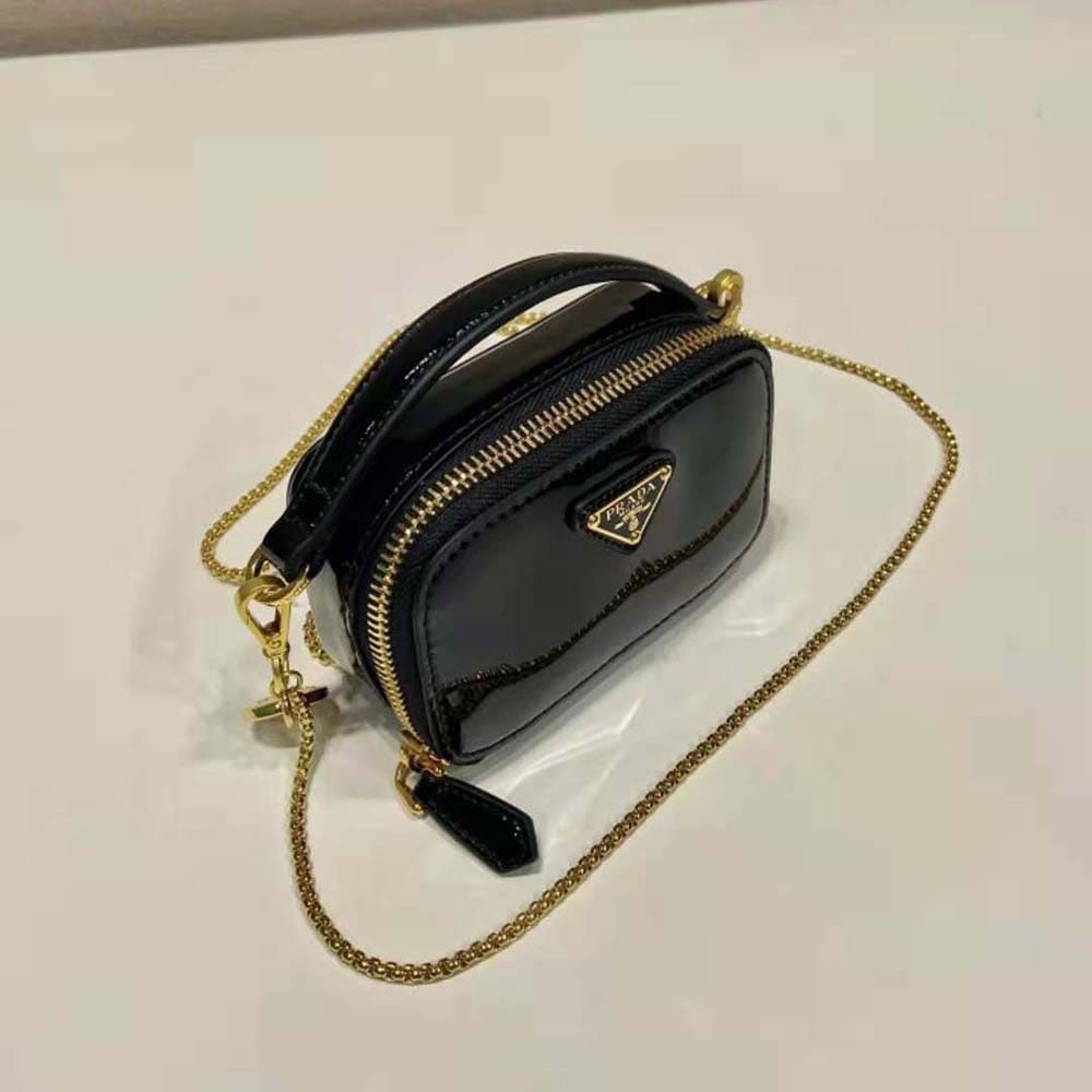 TÚI PRADA Patent Leather Mini-pouch-Black