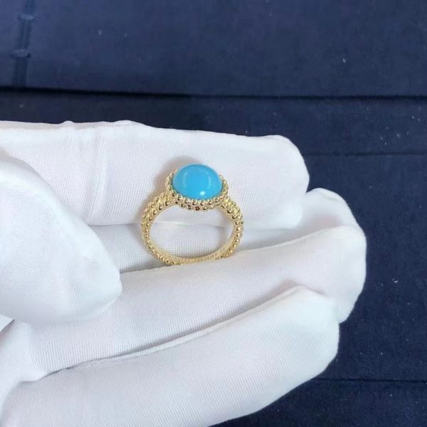 Nhẫn Van Cleef & Arpels Perlee Couleurs Turquoise vàng vàng 18K