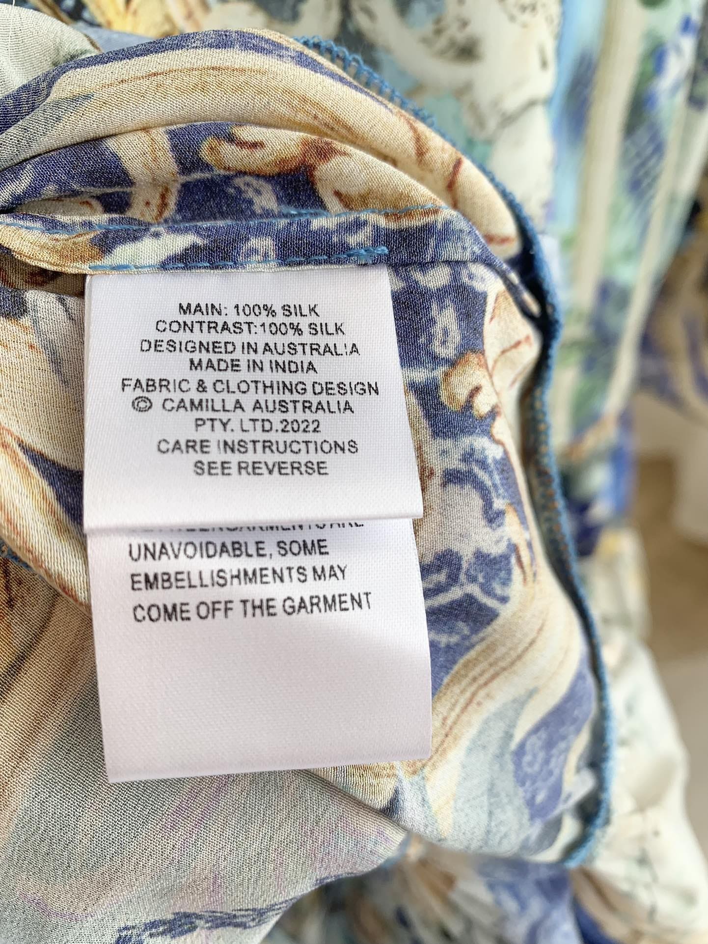 VÁY CAMILLA V NECK Blue Diamonds Vest Long Sleeve High Classy