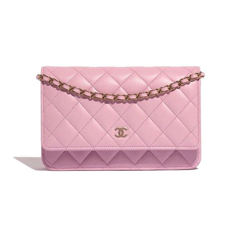 TÚI Chanel Wallet On Chain Lamb Rose WOC