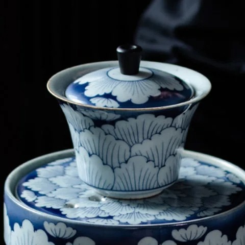 Bộ Trà Men Cổ Vẽ Hoa Mẫu Đơn